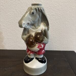 Vintage. Jim Beam boxing donkey Ceramic decanter collectible!!!!!